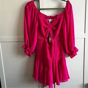 Hot Pink Cut Out Dress